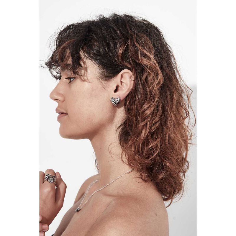 Stolen Girlfriends Club Death Metal Hearts Earrings image number 1